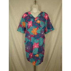 Vintage Sears At Home Wear Floral Lounge Kaftan Dress Muumuu Size Medium New
